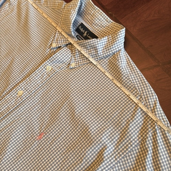 POLO RALPH LAUREN Men’s Blue and White Checkered Shirt, 18 34/35 - Picture 4 of 11